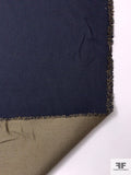 Double-Sided 2-Ply Wool and Cotton Heavy Suiting - Navy / Khaki