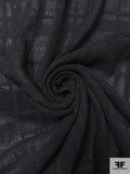 Windowpane Lightweight Wool-Cotton Gauze - Black