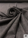 Herringbone Soft Brushed Wool Blend Flannel Suiting - Black / Taupe
