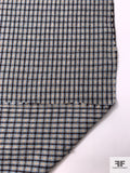 Small Plaid Yarn-Dyed Suiting - Soft Blue / Tan / Brown