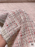 Italian Chanel-Style Ladies Tweed Suiting - Red / Ivory / Black / Off-White