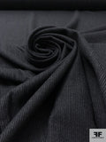 Striped Ottoman Weave Suiting - Dark Grey / Black