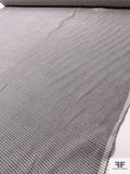 Boxy Pattern Lightweight Ladies Tweed Suiting - Navy / Ecru / Off-White