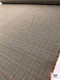Glen Plaid Brushed Cotton Suiting - Bisque / Grey / Orange