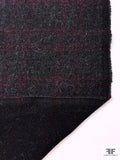 Plaid Brushed Wool Jacket Weight - Dark Heather Grey / Sangria Red