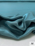 Italian Panné-Look Virgin Wool Blend Suiting - Aquamarine Blue