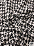 Houndstooth Brushed Jacket Weight with Lurex Fibers - Black / Off-White / Silver