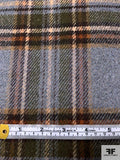 Plaid Soft Wool Blend Jacket Weight - Grey / Olive Green / Dark Ochre / Beige