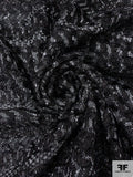Italian Textured Novelty Metallic Ladies Tweed Suiting - Black / Grey / Silver