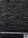 Italian Zebra Pattern 2-Ply Wool Blend Flannel Jacket Weight - Black / Heather Grey