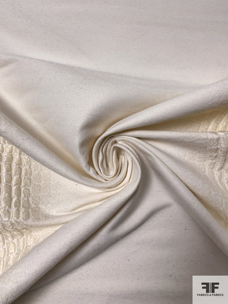 Italian Textured Double Border Pattern Novelty Brocade - Cream ...