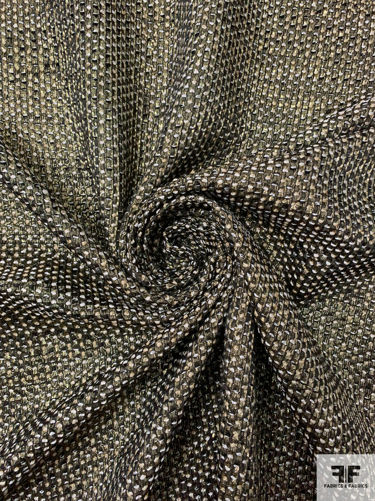 Black Silver Fuzz Beaded Novelty Tweed main image 1