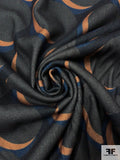 Circle Crescents Printed Soft Brushed Flannel - Grey / Navy / Tan / Black