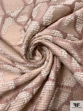 Italian Novelty Brocade with Thick Yarn Design - Ivory / Dusty Rose