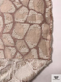 Italian Novelty Brocade with Thick Yarn Design - Ivory / Dusty Rose