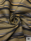 Made in Spain Novelty Textured Striped Organza Suiting-Look - Mustard Yellow / Black