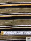 Made in Spain Novelty Textured Striped Organza Suiting-Look - Mustard Yellow / Black