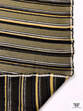 Made in Spain Novelty Textured Striped Organza Suiting-Look - Mustard Yellow / Black