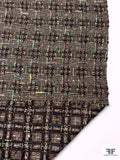 Italian Wool Blend Tweed Suiting - Brown / Green / Blue / Yellow