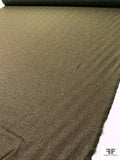 Italian Novelty Wool Blend Metallic Suiting - Pear Green / Brown