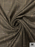 Italian Plaid Wool Suiting with Lurex Fibers - Earthy Green / Brown / Beige