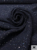 Soft Bouclé Jacket Weight with Sequins - Navy / Black / Metallic Blue
