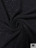 Novelty Bouclé Wool-Like Knit with Sequins - Black
