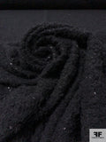 Novelty Bouclé Wool-Like Knit with Sequins - Black