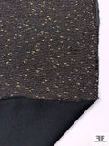 Italian Striped and Slubbed Novelty Tweed Suiting with Fused Back - Black / Gold / Off-White