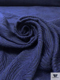 Italian Abstract Slightly Textured Brocade - Indigo Blue
