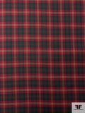 Made in England Fine Plaid Wool Suiting - Christmas Red / Sacramento Green / Yellow