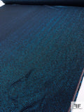Italian Herringbone Fashion Suiting - Ocean Blue / Black