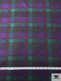 Italian Plaid Flannel Suiting - Purple / Jade Green / Dark Magenta / Heather Grey