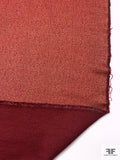 Italian Novelty Wool Blend Metallic Suiting - Burnt Orange / Vermilion