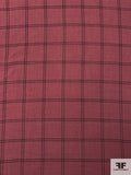Italian 2-Ply Double Faced Windowpane Suiting - Dusty Rose / Black