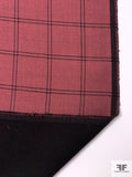 Italian 2-Ply Double Faced Windowpane Suiting - Dusty Rose / Black