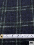 Plaid Wool Gauze Suiting - Navy / Evergreen / White
