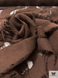 Italian Novelty Swirl Cutout Wool Coating - Brown