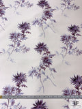 Ethereal Floral Printed Silk-Cotton Mikado - Purple / Lavender / Off-White