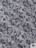 Reptile Pattern Matte-Side Printed Silk Charmeuse - Black / Grey / Off-White
