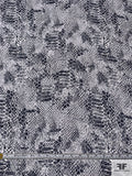 Reptile Pattern Matte-Side Printed Silk Charmeuse - Black / Grey / Off-White