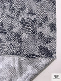 Reptile Pattern Matte-Side Printed Silk Charmeuse - Black / Grey / Off-White
