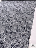 Reptile Pattern Matte-Side Printed Silk Charmeuse - Black / Grey / Off-White