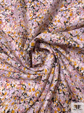 Bubble Ink Matte-Side Printed Silk Charmeuse - Lavender / Rustic Marigold / Black / Off-White