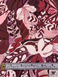 Exotic Floral Matte-Side Printed Silk Charmeuse - Dusty Rose / Dusty Cranberry / Pinks