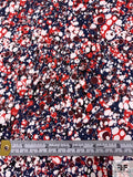 Bubble Ink Matte-Side Printed Silk Charmeuse - Navy / Red / Off-White / Maroon