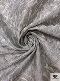 Breezing Hearts Embroidered Silk Organza - Silver / Light Taupe