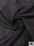Breezing Outlined Hearts Embroidered Silk Organza - Black