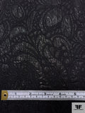 Italian Floral Textured Brocade with Shimmer - Black