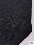 Italian Floral Textured Brocade with Shimmer - Black